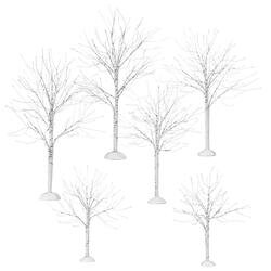 Winter Birch Trees White Set/6